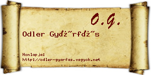 Odler Gyárfás névjegykártya